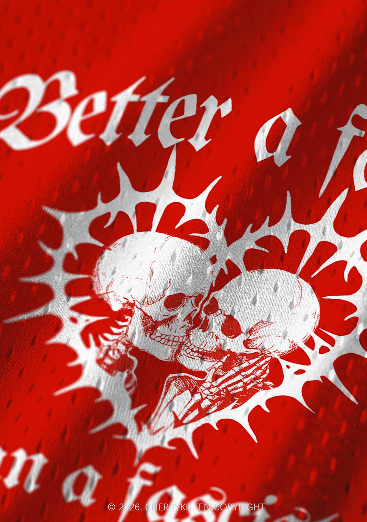 Better Faggot Than Fascist Skull Pride Y2K Sport Jersey Tank Cherrykitten
