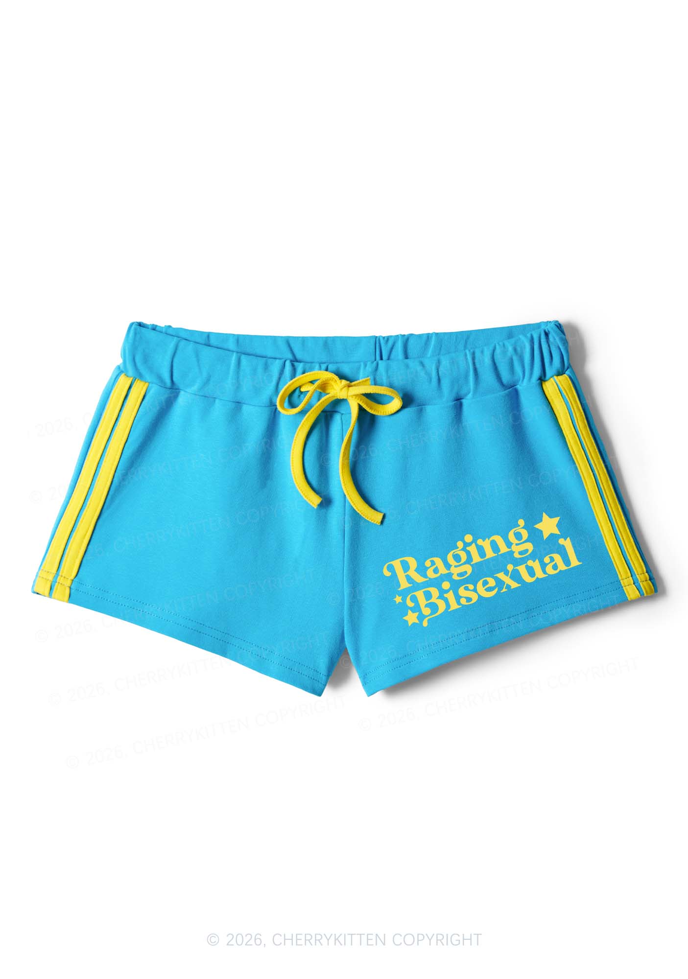 Raging Bisexual Pride Y2K Drawstring Mini Shorts Cherrykitten
