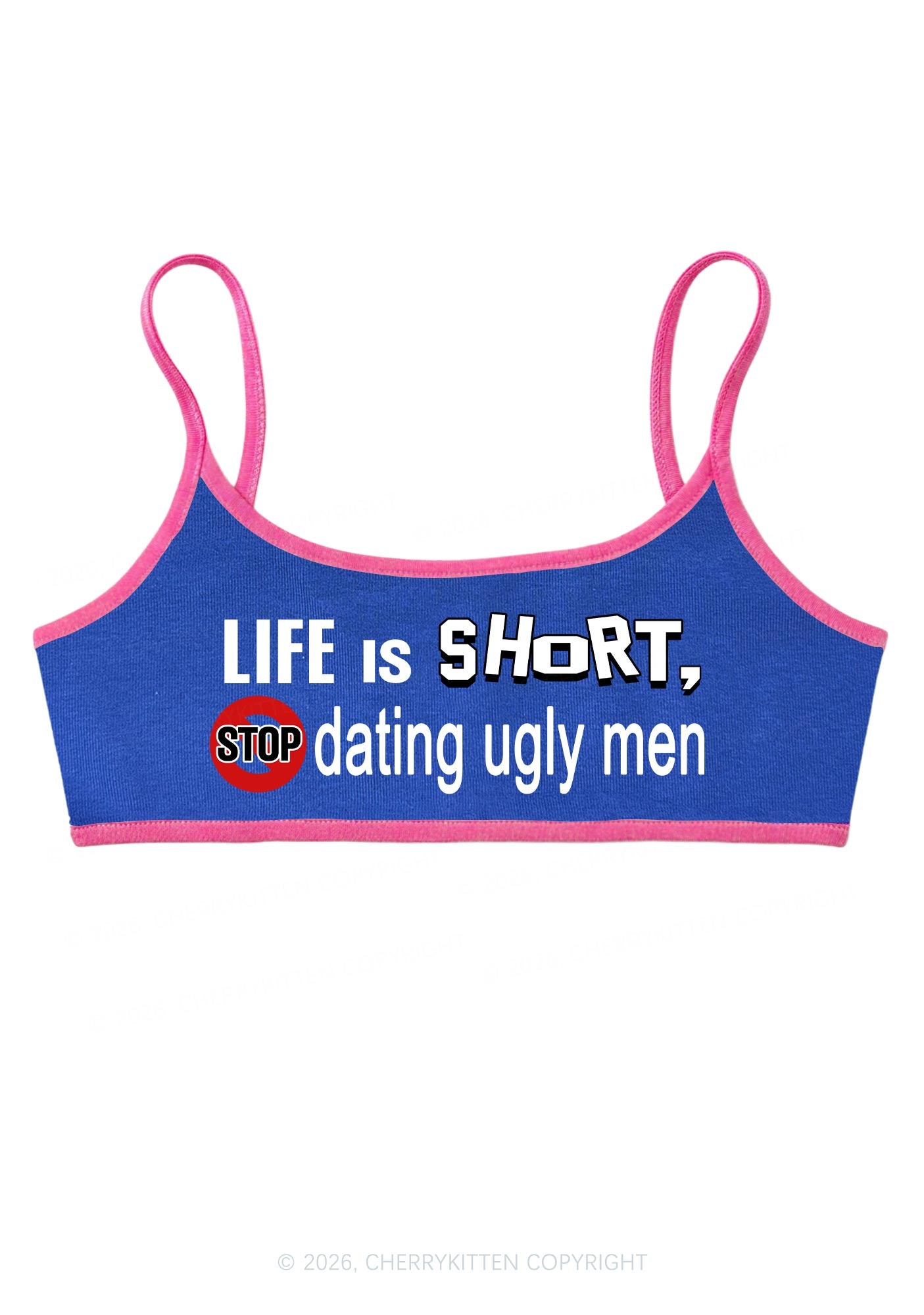 Stop Dating Ugly Men Y2K Super Crop Cami Cherrykitten