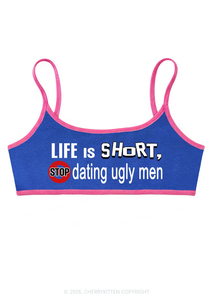Stop Dating Ugly Men Y2K Super Crop Cami Cherrykitten