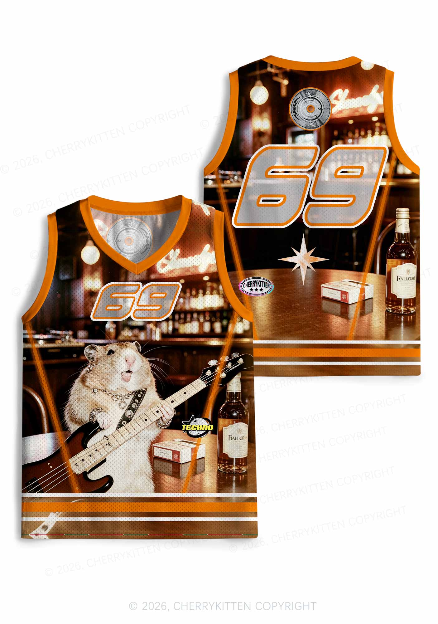 Hamster Bassist Techno Y2K Sport Jersey Tank Cherrykitten