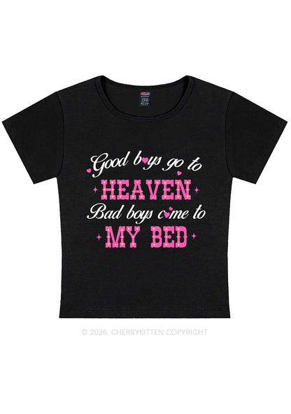 Bad Boys Come To My Bed Y2K Baby Tee Cherrykitten