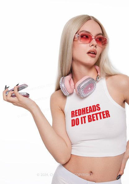 Redheads Do It Better Y2K Crop Tank Top Cherrykitten