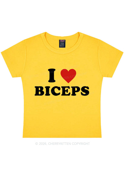 I Love Biceps Valentine's Day Y2K Baby Tee Cherrykitten