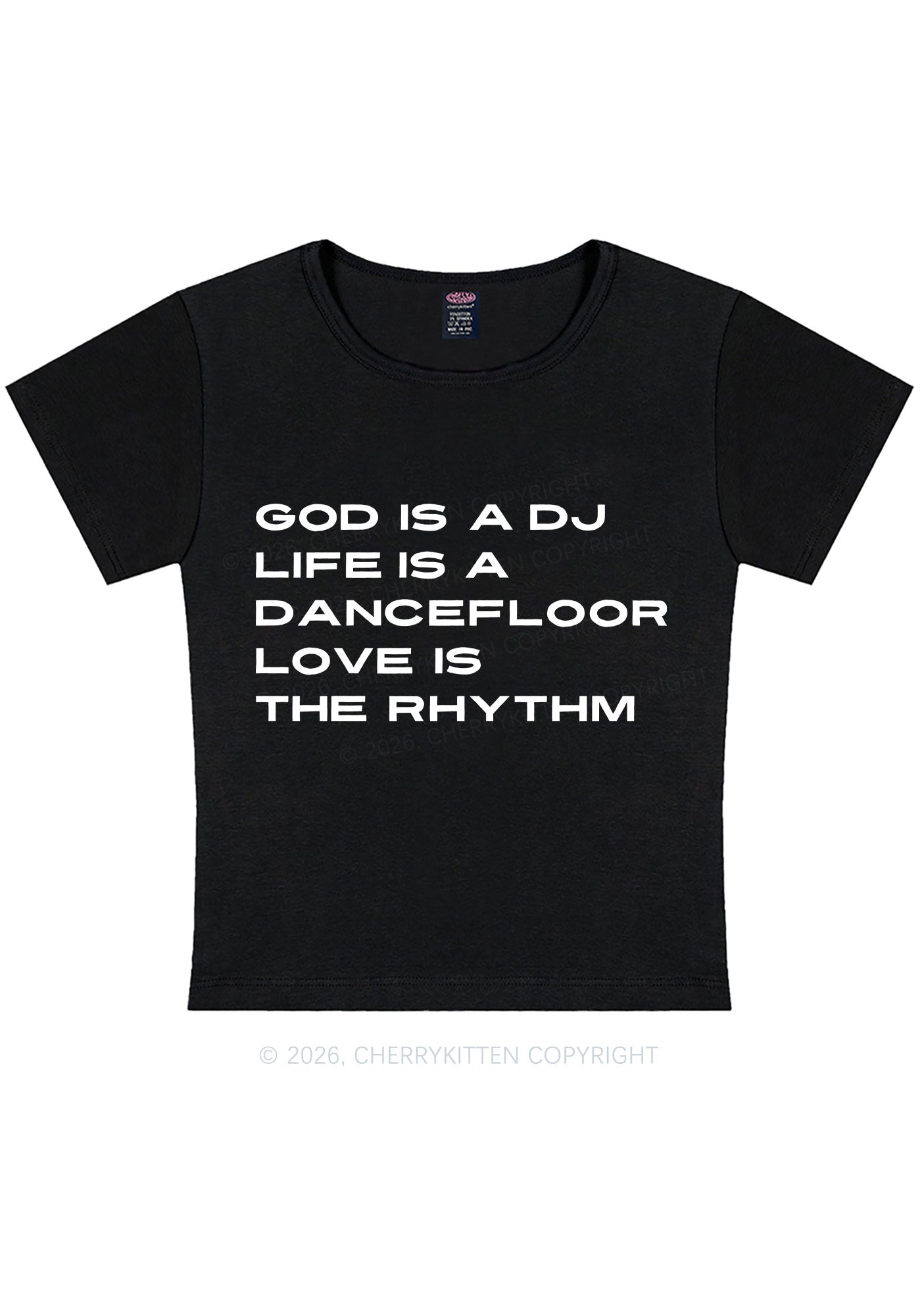 Love Is The Rhythm Y2K Baby Tee Cherrykitten