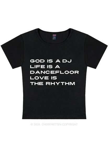 Love Is The Rhythm Y2K Baby Tee Cherrykitten