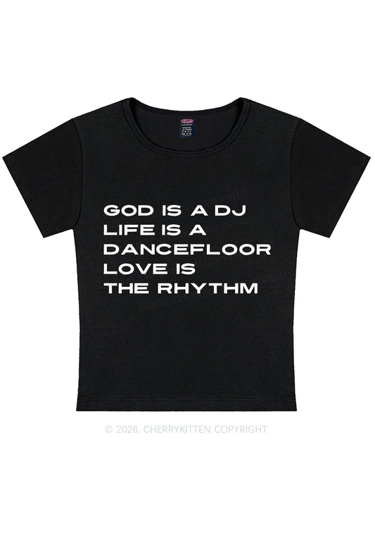 Love Is The Rhythm Y2K Baby Tee Cherrykitten