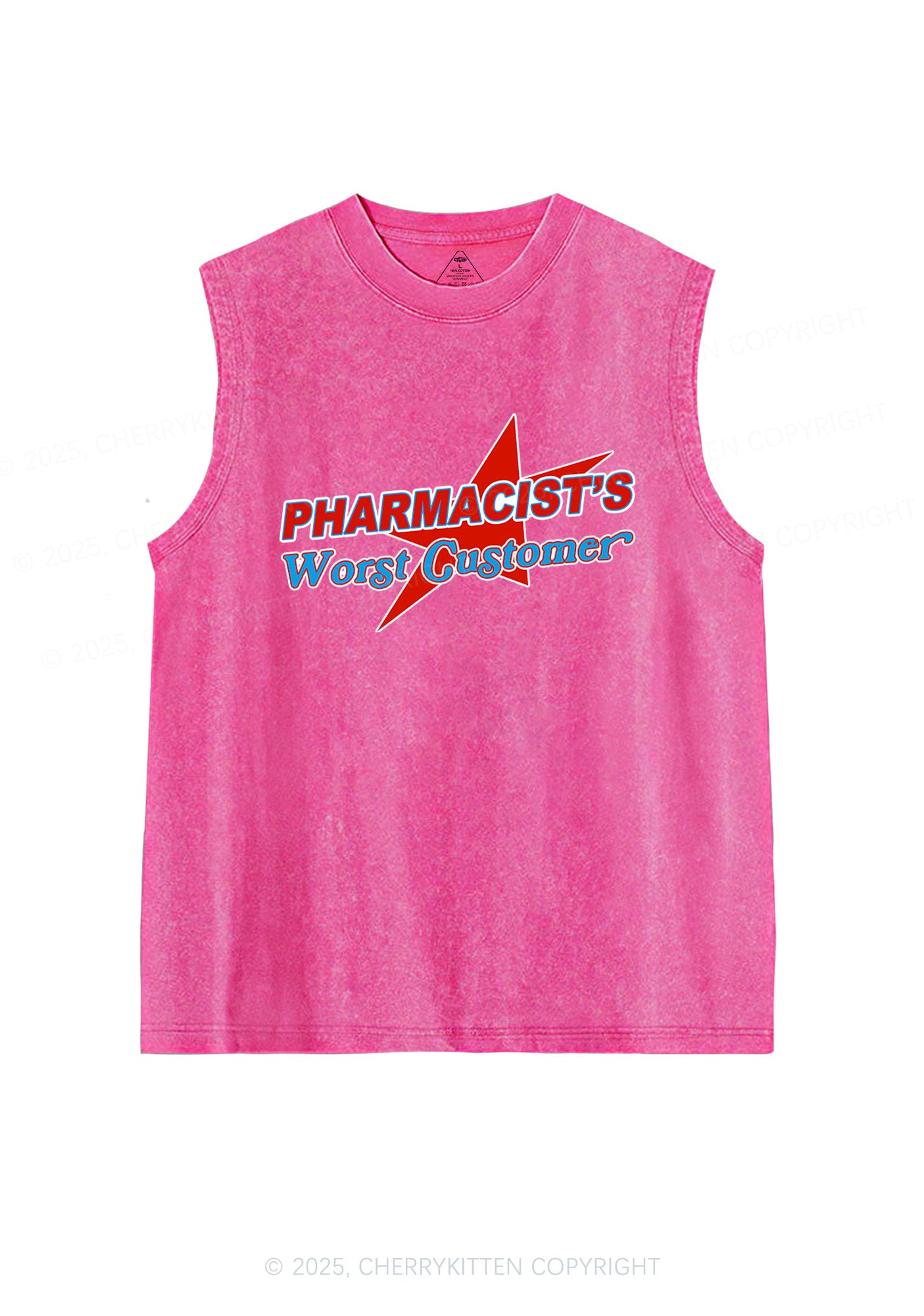 Pharmacists Worst Customer Y2K Washed Muscle Tank Cherrykitten