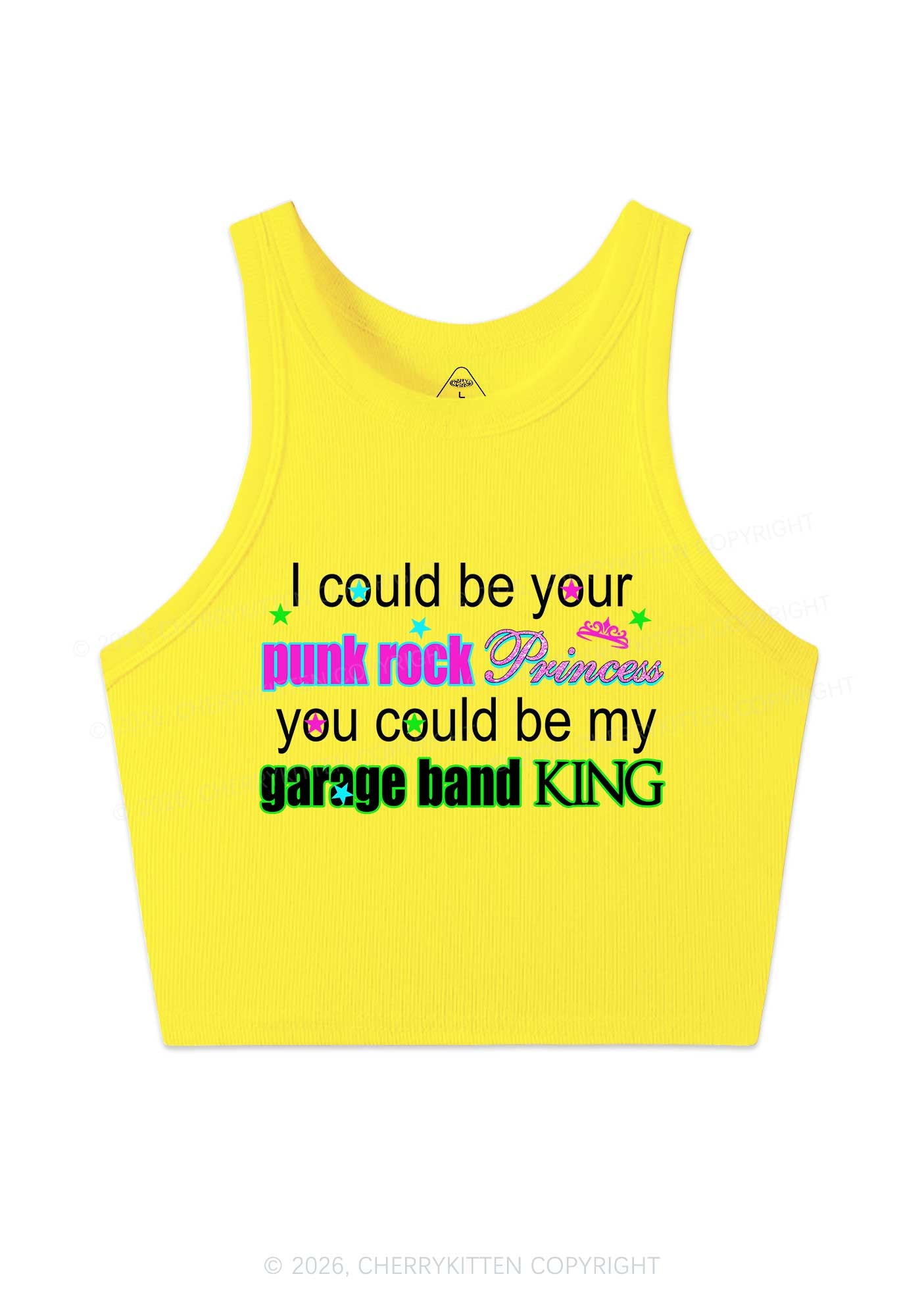 Punk Rock Princess Y2K Crop Tank Top Cherrykitten