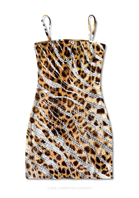 Wild Dots Y2K Print Slip Dress Cherrykitten