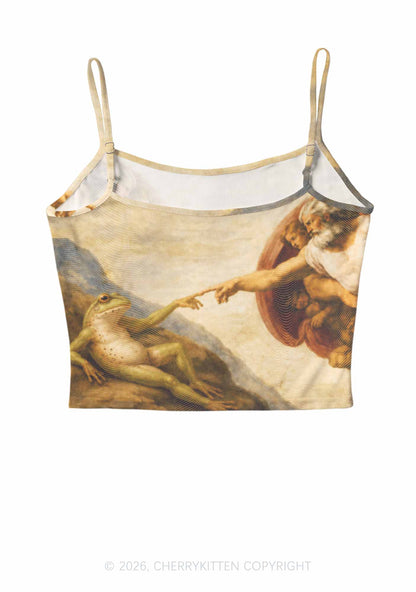 God Hand Touching Frog Y2K Mesh Cami Tank Cherrykitten