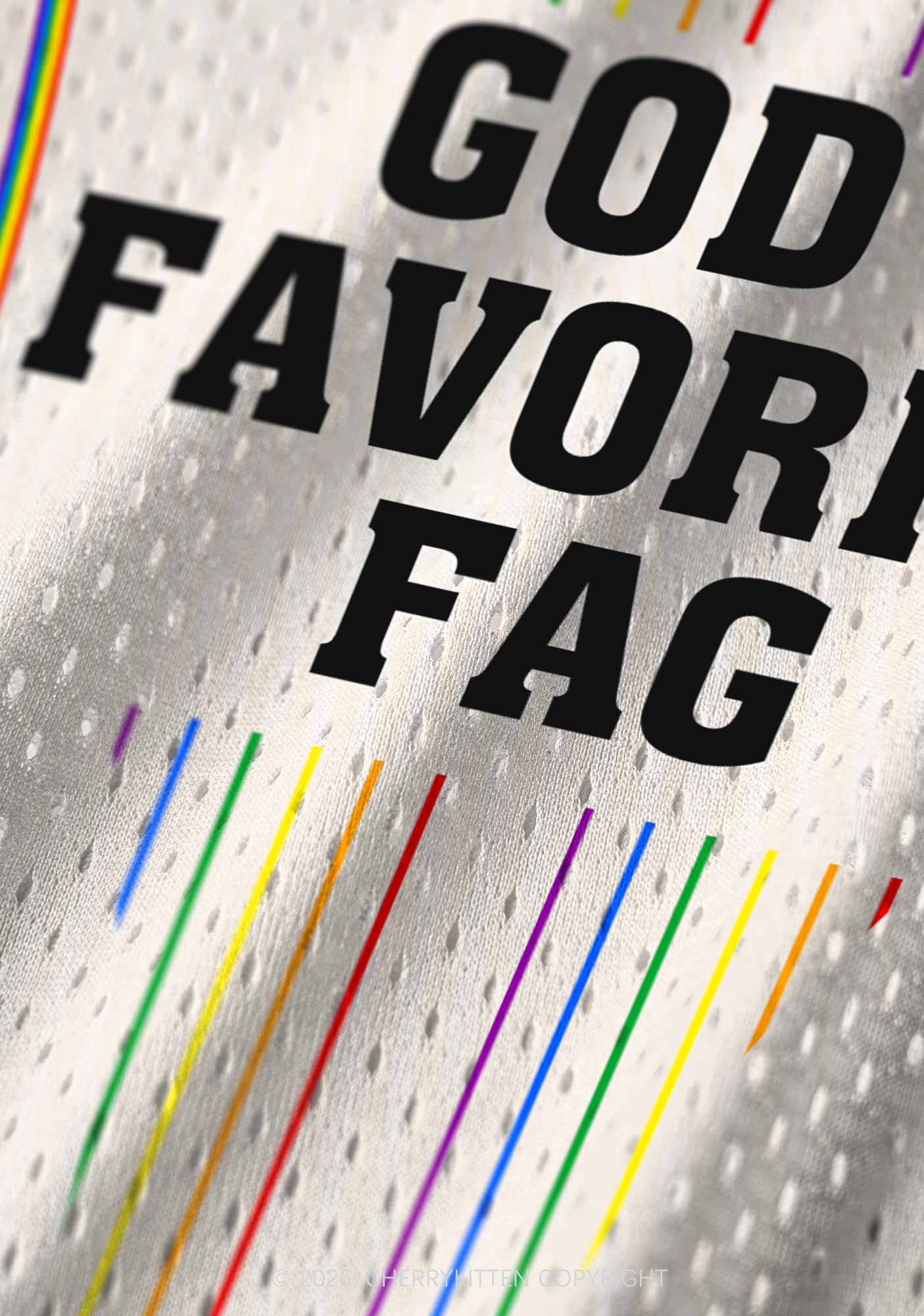 Gods Favorite Fag Rainbow Stripes Pride Y2K Sport Jersey Tank Cherrykitten