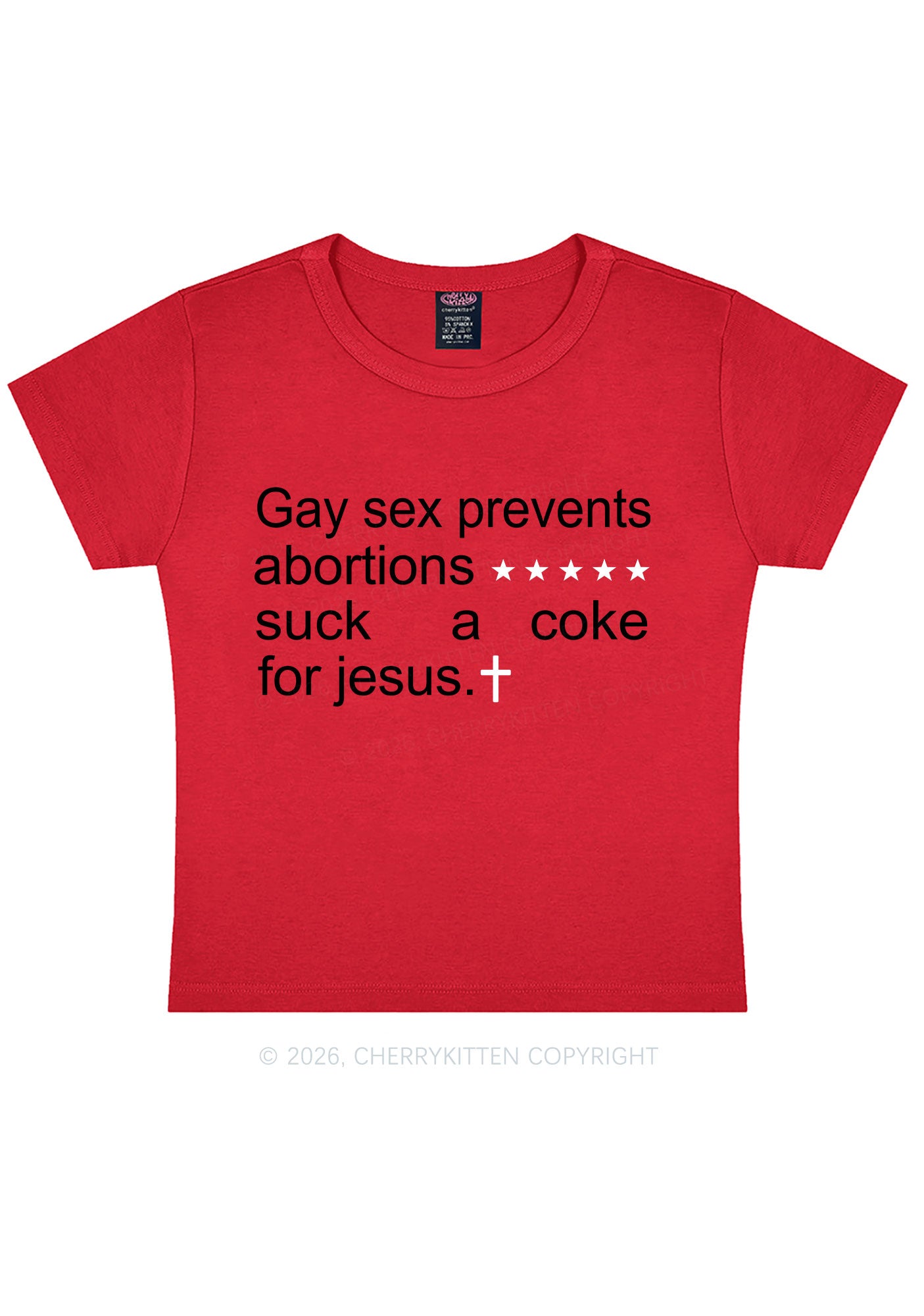 Suck A Coke For Jesus Pride Y2K Baby Tee Cherrykitten