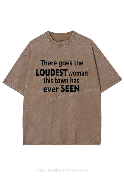 Loudest Woman This Town Y2K Shirts Washed Tee Cherrykitten