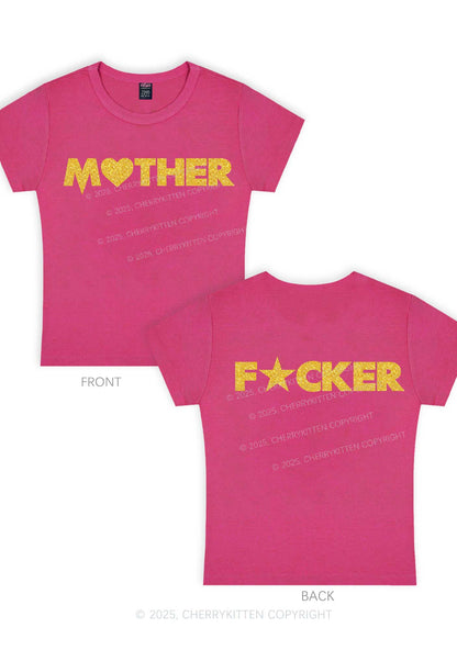 Glitter Motherfxcker Two Sides Y2K Baby Tee Cherrykitten