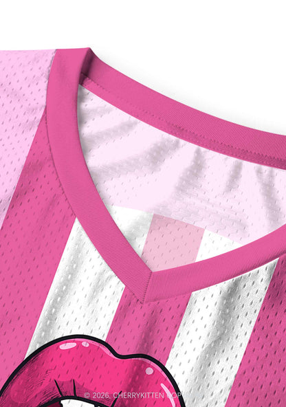 Lesbian Nails Lips Pride Y2K Sport Jersey Tank Cherrykitten