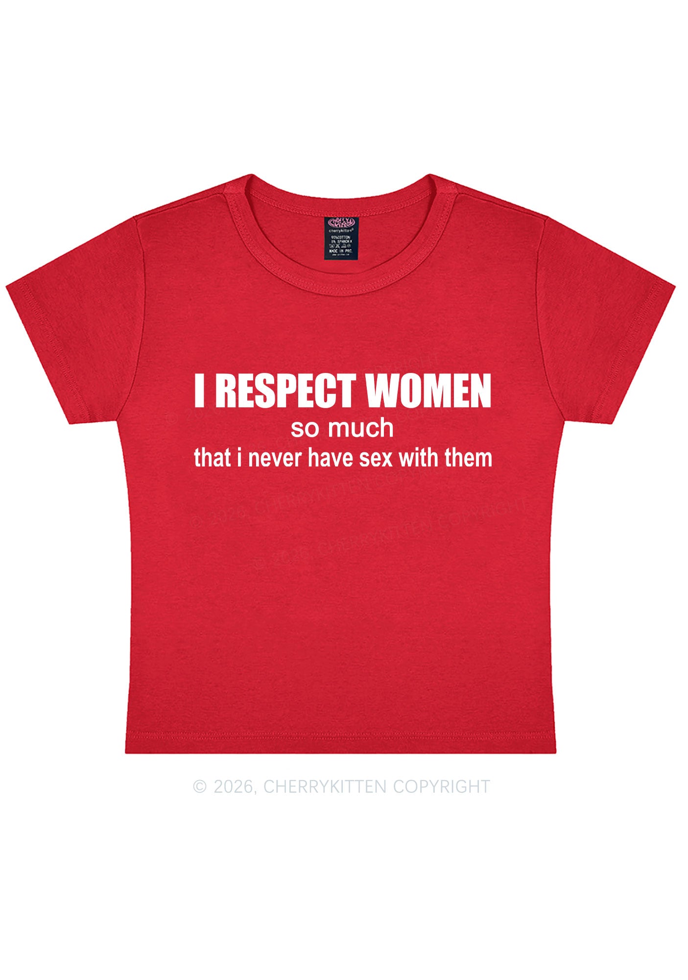 I Respect Women Pride Y2K Baby Tee Cherrykitten