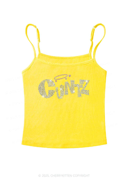 Rhinestone Cxntz Y2K Spaghetti Strap Cami Cherrykitten