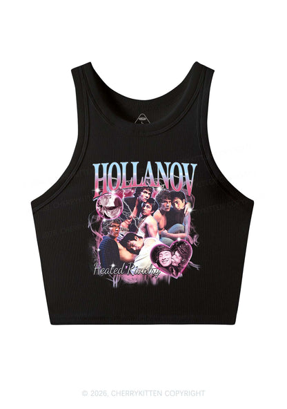 Retro Pink Blue HR Y2K Crop Tank Top Cherrykitten