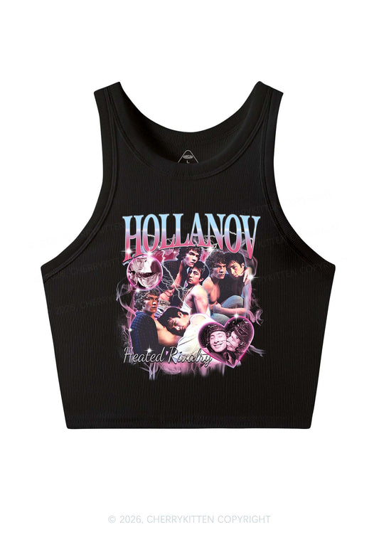 Retro Pink Blue HR Y2K Crop Tank Top Cherrykitten