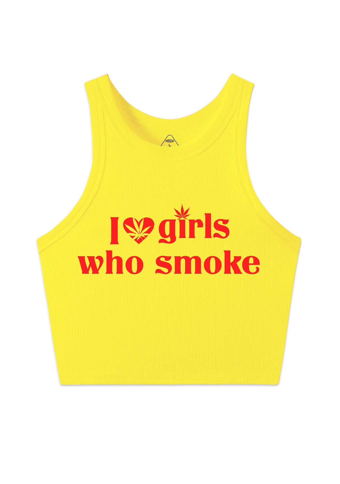 I Love Girls Who Smoke Y2K Crop Tank Top Cherrykitten