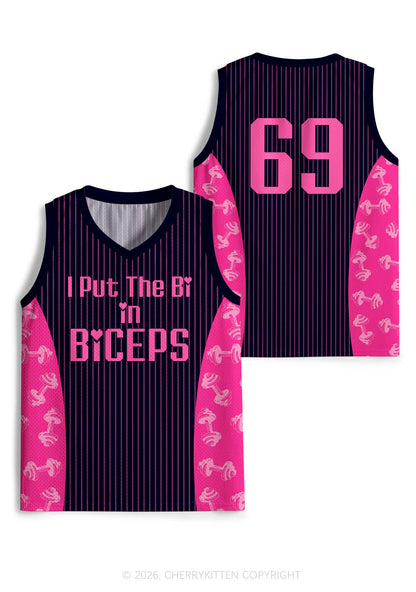 I Put The Bi In Biceps Pride Y2K Sport Jersey Tank Cherrykitten
