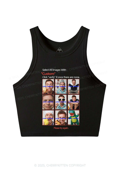 Custom Photo Verification Code Y2K Crop Tank Top Cherrykitten
