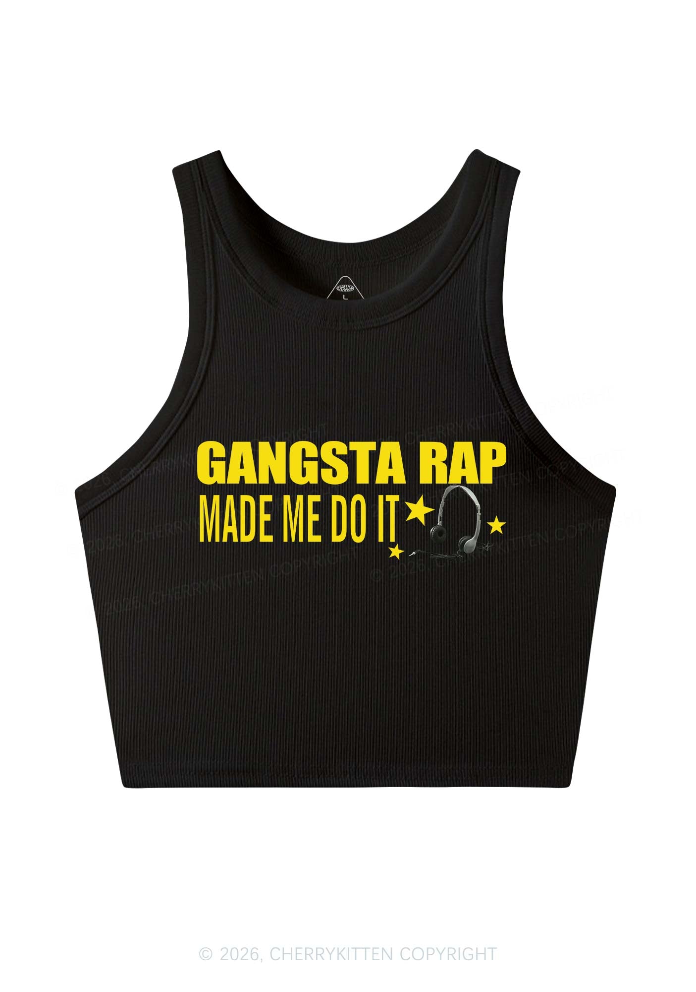 Gangsta Rap Made Me Do It Y2K Crop Tank Top Cherrykitten