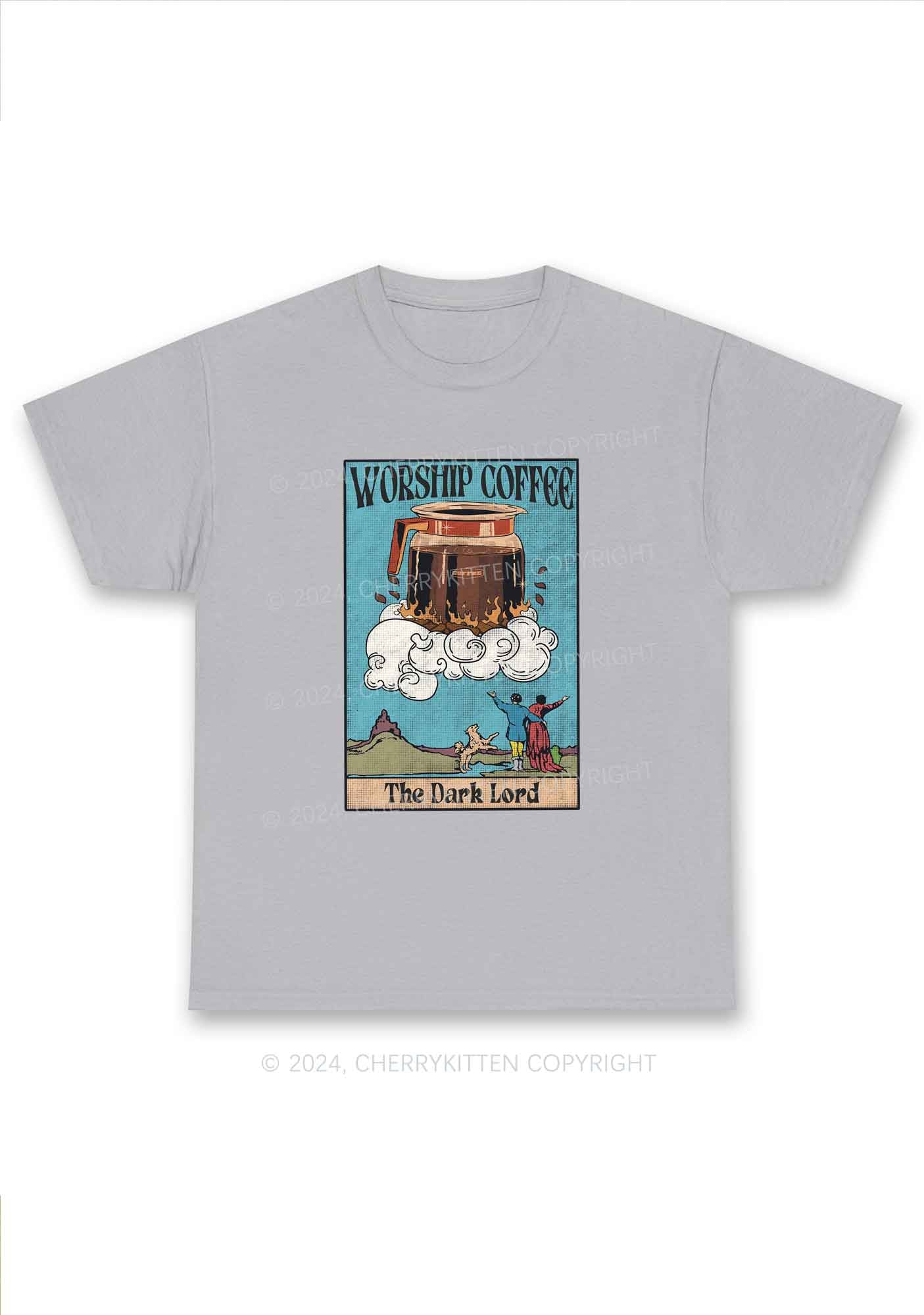Worship Coffee Y2K Chunky Shirt Cherrykitten