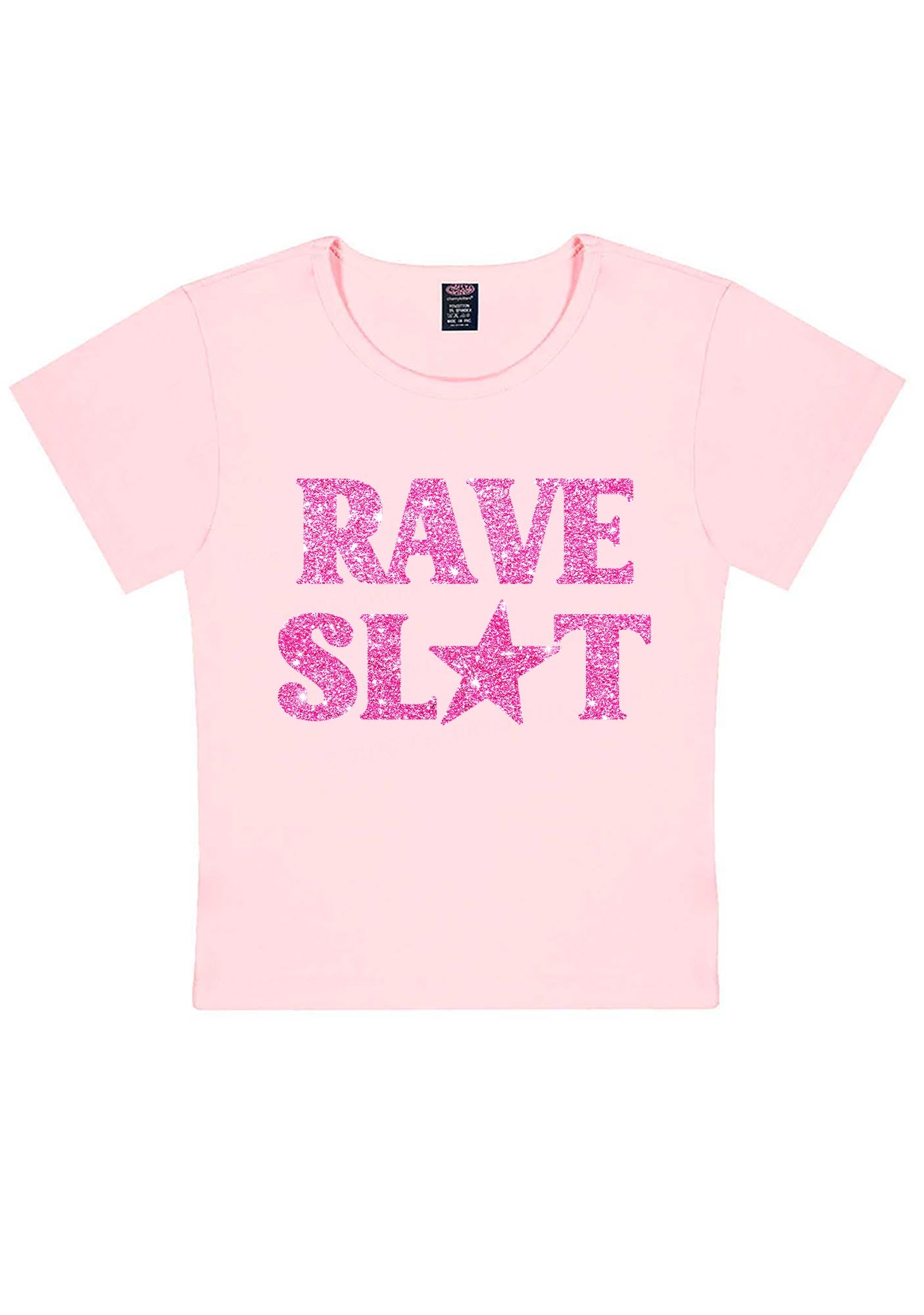 Glitter Rave Slxt Y2K Baby Tee Cherrykitten
