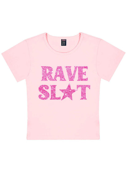 Glitter Rave Slxt Y2K Baby Tee Cherrykitten