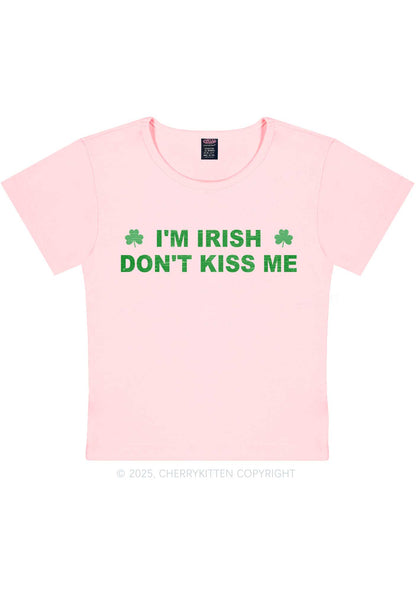 Dont Kiss Irish St Patricks Y2K Baby Tee Cherrykitten
