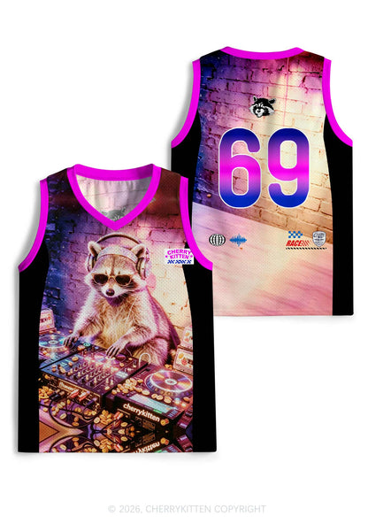 Club DJ Raccoon Y2K Sport Jersey Tank Cherrykitten