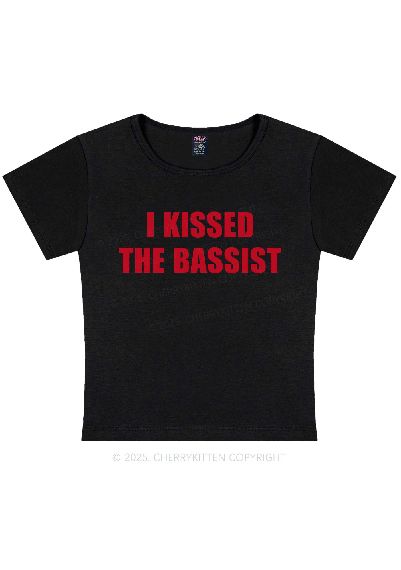 I Kissed The Bassist Y2K Baby Tee Cherrykitten