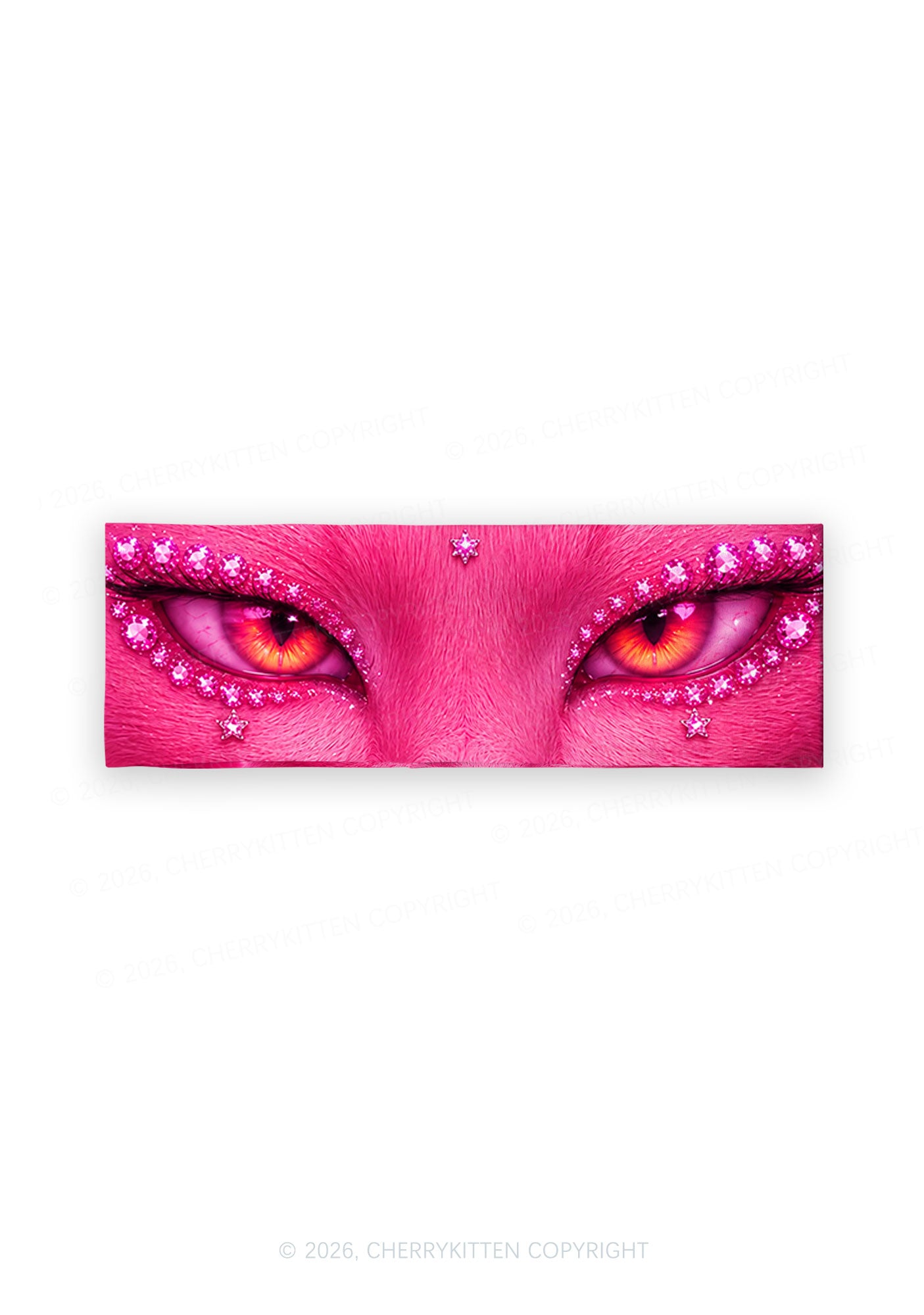 Pink Eyeshadow Cat Y2K Print Headband Cherrykitten