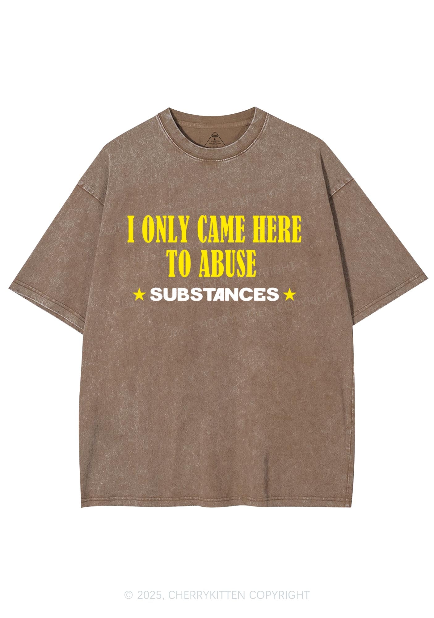 Abuse Substances Y2K Shirts Washed Tee Cherrykitten
