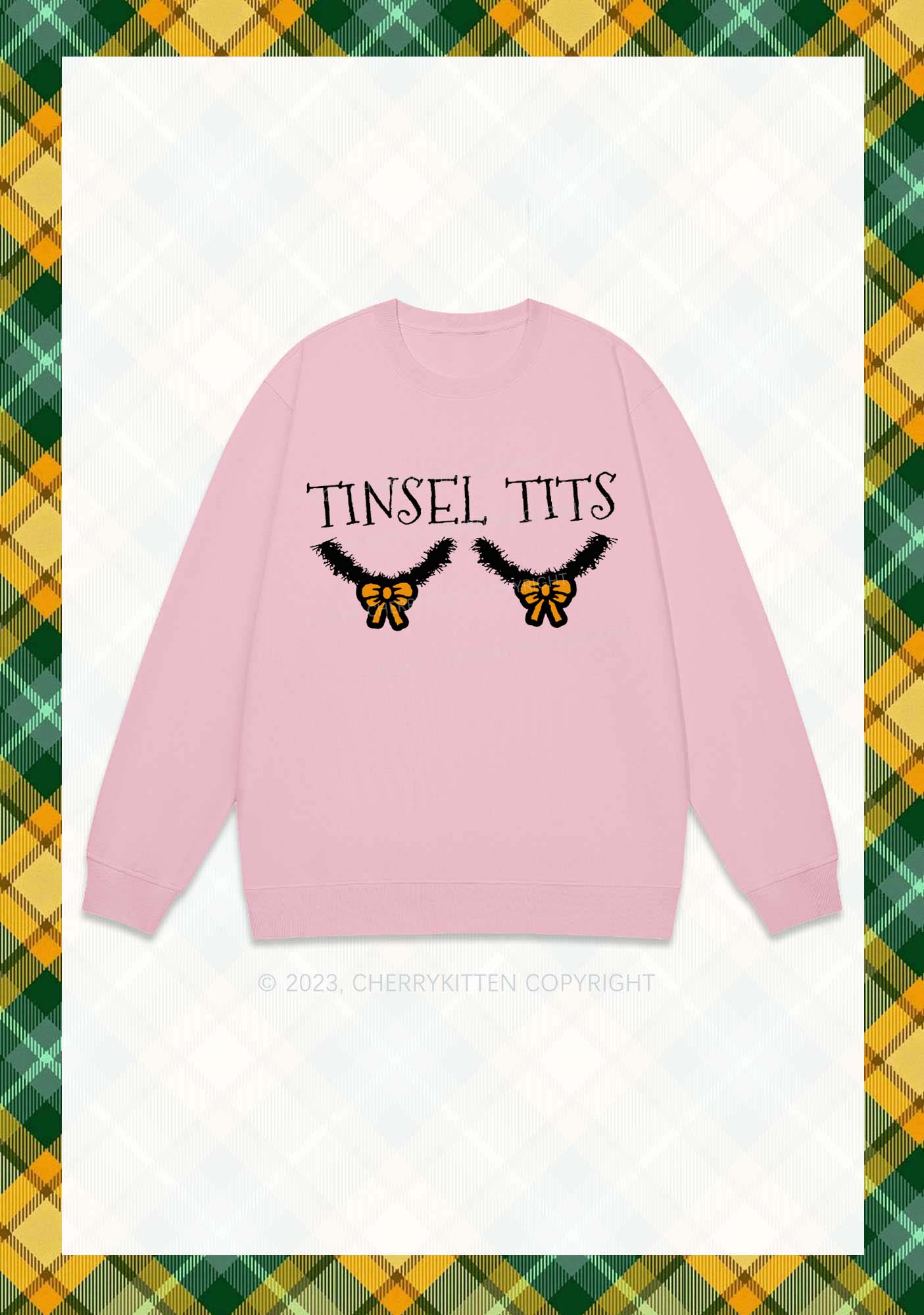 Tinsel Txts Christmas Y2K Sweatshirt Cherrykitten