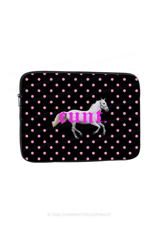 Pink Cxxt Horse Y2K Laptop Sleeve Cherrykitten