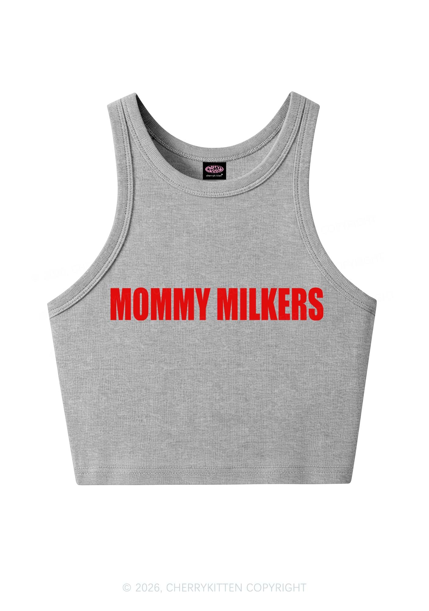 Mommy Milkers Y2K Crop Tank Top Cherrykitten