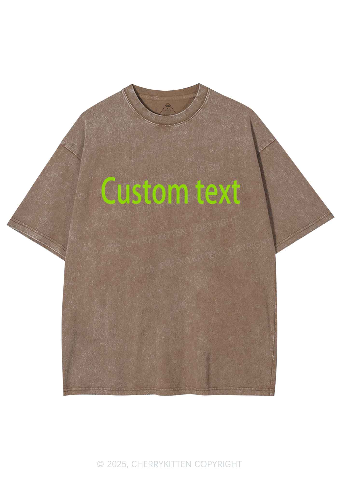 Custom Brat Text Y2K Shirts Washed Tee Cherrykitten