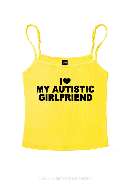 I Love My Autistic GF Valentine's Day Y2K Spaghetti Strap Cami Cherrykitten