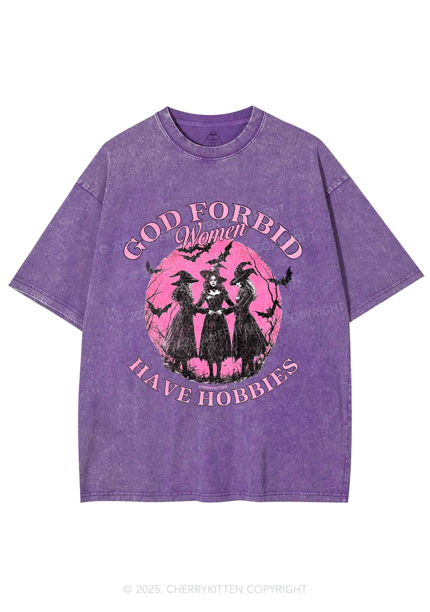 Halloween God Forbid Women Hobbies Y2K Shirts Washed Tee Cherrykitten