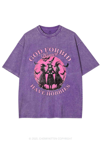 Halloween God Forbid Women Hobbies Y2K Shirts Washed Tee Cherrykitten