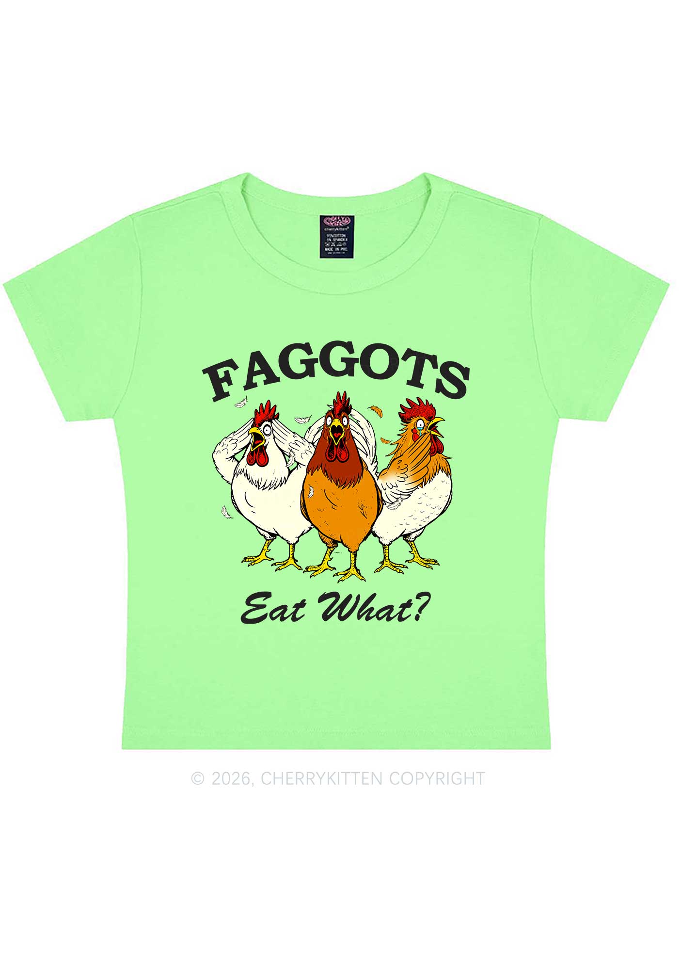 Faggots Eat What Pride Y2K Baby Tee Cherrykitten