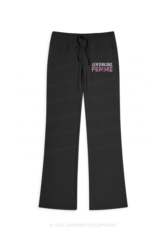 Lovergirl Femme Pride Y2K Low Rise Drawstring Flare Pants Cherrykitten