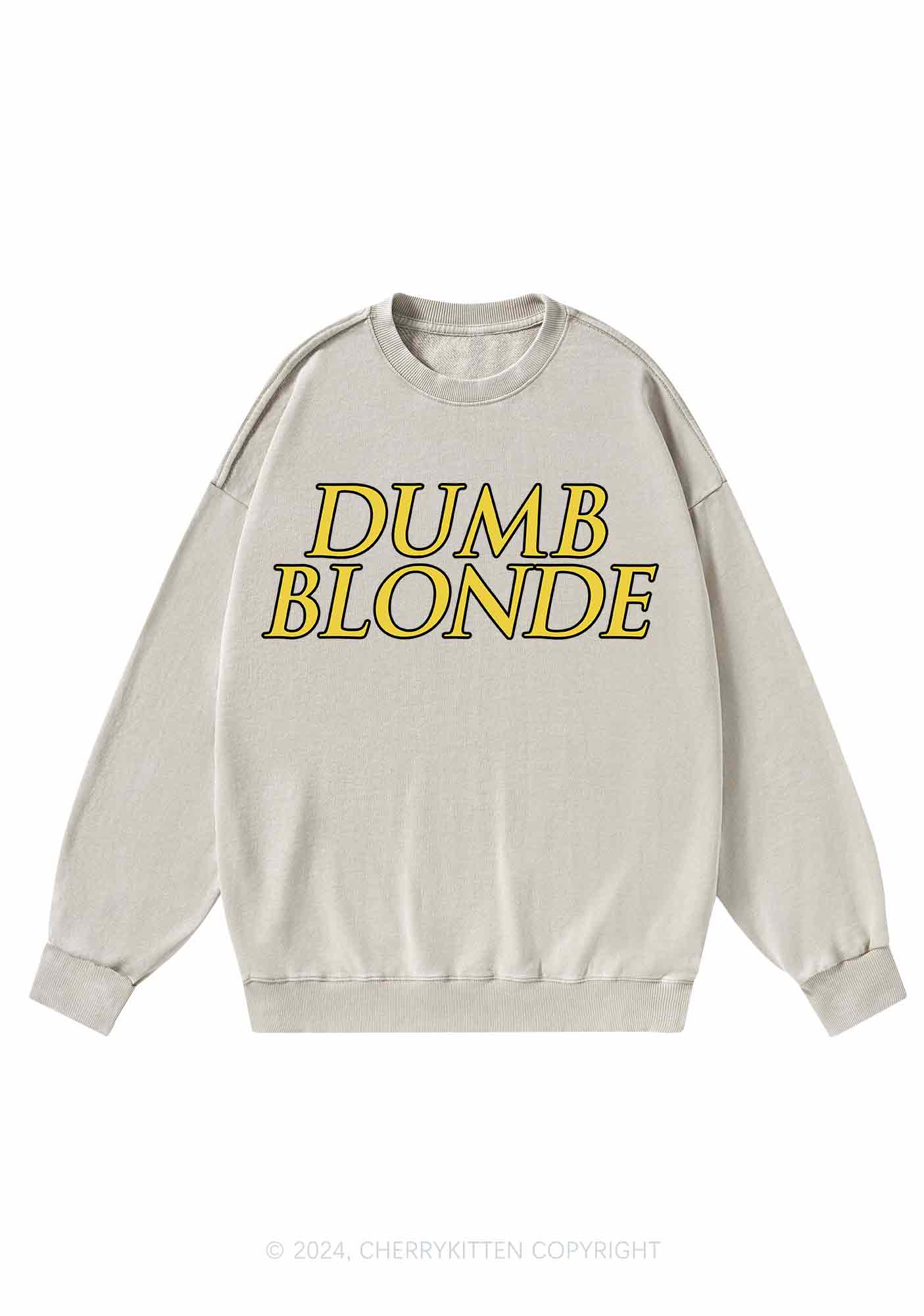 Dumb Blonde Y2K Washed Sweatshirts Cherrykitten