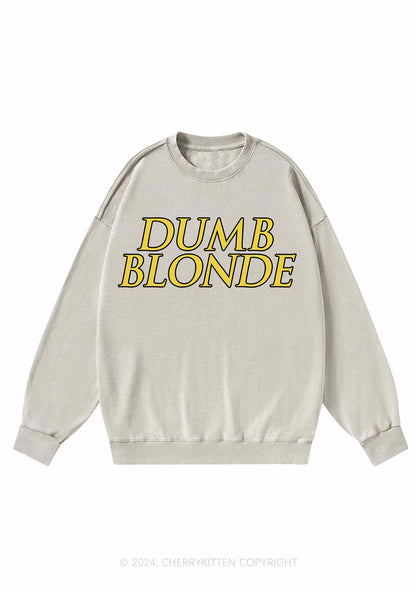Dumb Blonde Y2K Washed Sweatshirts Cherrykitten