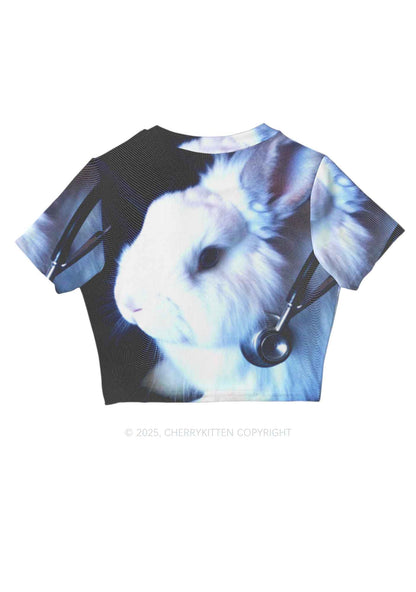 Bunny Doctor Y2K Mesh Crop Top Cherrykitten