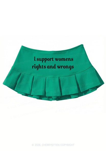 I Support Women Y2K Mini Pleated Skirts Cherrykitten
