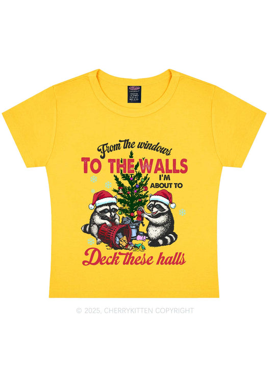 Christmas To The Walls Y2K Baby Tee Cherrykitten